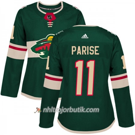 Dame Ishockey Minnesota Wild Tröja Zach Parise 11 Adidas 2017-2018 Grön Authentic